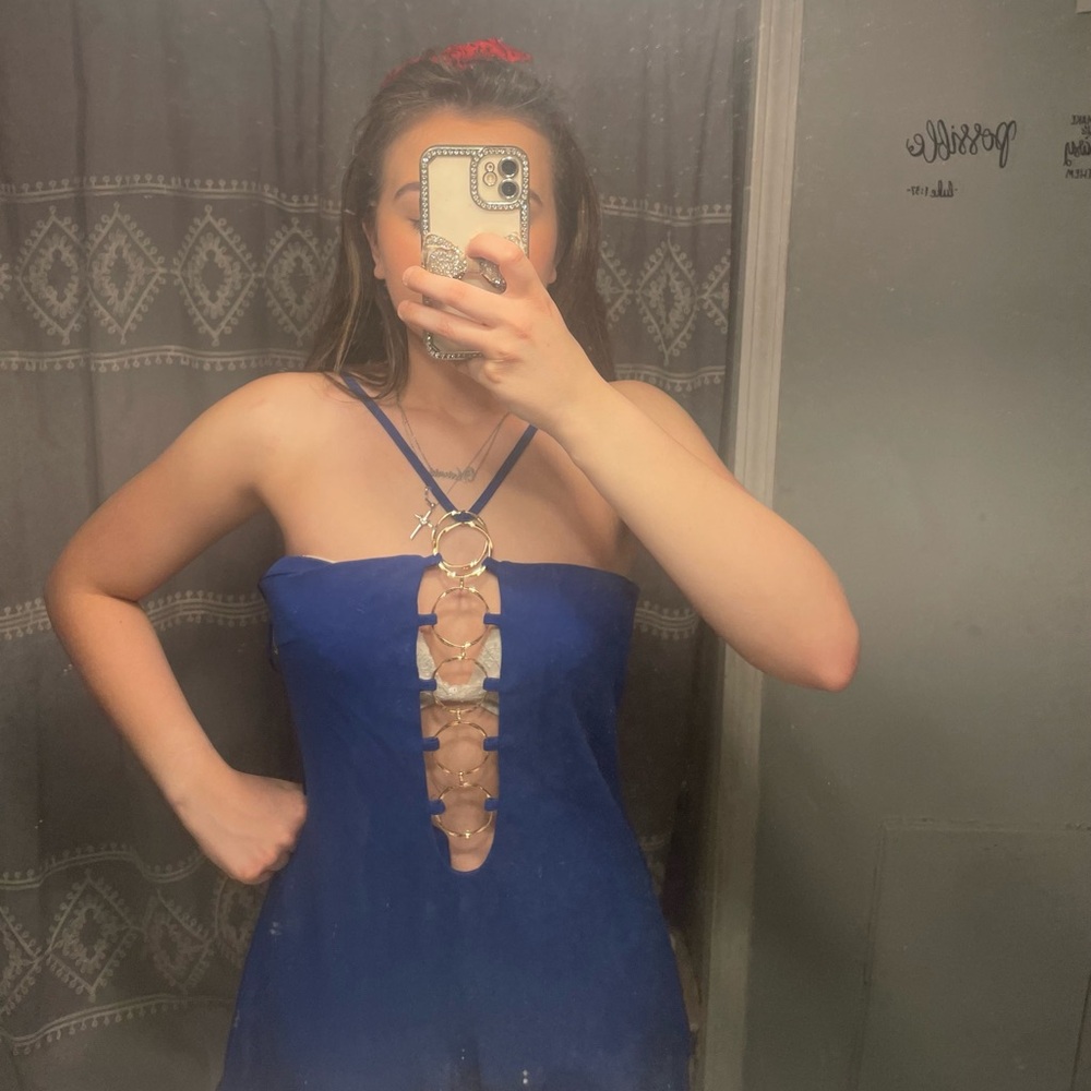 Fashion Nova Royal Blue Dress with Label Detail